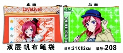 LoveLive Double Deck Canvas Anime Pencil Bag