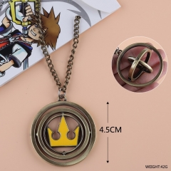 Kingdom Hearts Crown Rotatable Anime Necklace