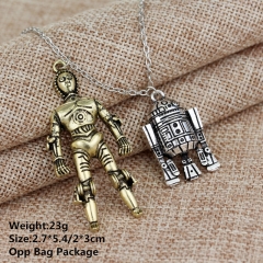 Star War Robot Set Bronze Alloy Anime Necklace (10pcs/set)