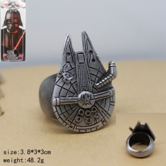 Star War Millennium Falcon Fashion Jewelry Anime Ring With Cardboard Packaging