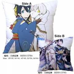 Touken Ranbu Online Japanese Game Print Two Sides Anime Pillow 45*45CM