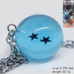 Dragon Ball Z Anime Blue Two Star Crystal Ball Necklace