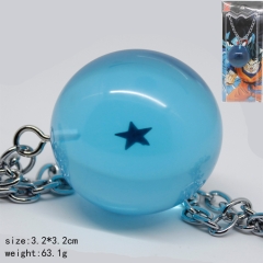 Dragon Ball Z Anime Blue Crystal Ball One Star Necklace