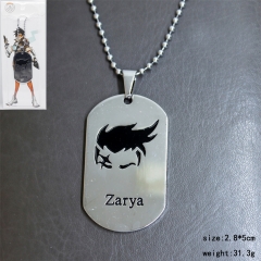 Overwatch Silver Zarya Pendant Fashion Jewelry Wholesale Anime Necklace