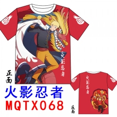 Naruto Red Short Sleeve Color Printing Wholesale Cartoon Anime T-shirt