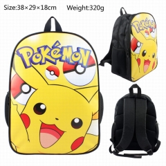 Pokemon Pikachu Cartoon School Bag PU Canvas Anime Backpack