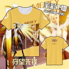 Overwatch Mercy Color Printing Anime Tshirt