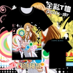 Sword Art Online Cartoon Pattern Color Printing Anime Tshirts