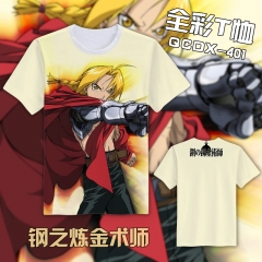 Fullmetal Alchemist Cartoon Pattern Color Printing Anime Tshirts