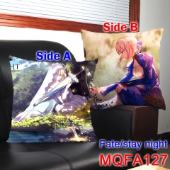 Fate Stay Night Comfortable Cartoon Stuffed Bolster Two Sides Print Soft Anime Square Holding Pillow 45*45CM