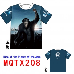 Rise of the Planet of the Apes American Action Movie Cosplay Anime Short Sleeve T Shirt