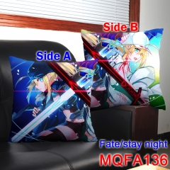 Hot Japanese Cartoon Fate Stay Night Cosplay Chair Cushion Soft Fashion Print Two Sides Anime Square Holding Pillow 45*45CM