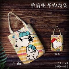 Snoopy Single Shoulder Bag Cartoon Canvas Anime Shopping Bag