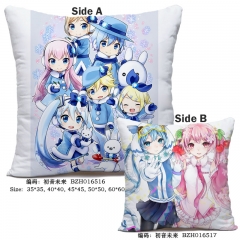 Hatsune Miku Japanese Popular Singer Cosplay Print Anime Soft Two Sides Pillow 45*45CM