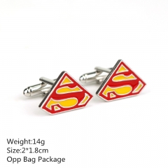 Red Color Superman Alloy Cufflinks Top Quality 2*1.8CM Anime Cuff Button 10pcs/set