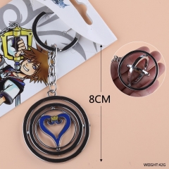 Kingdom Hearts Heart Silver Shape Rotatable Anime Keychain Pendant