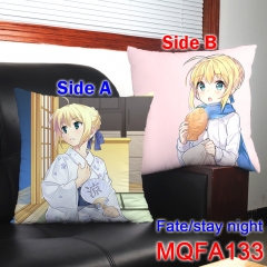Fate Stay Night Saber Alternative Print Cartoon Cosplay Stuffed Bolster Lovely Girl Two Sides Comfortable Anime Square Holding Pillow 45*45CM