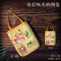 Kobayashi-san Chi no Maid Single Shoulder Bag Cartoon Canvas Anime Shopping Bag
