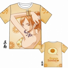 One Piece Nami Modal Full Color Cartoon Short Sleeve Anime T-shirt M L XL XXL