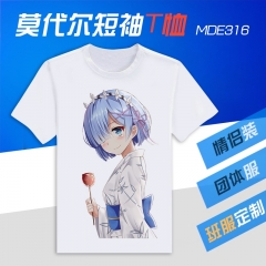 Zero Kara Hajimeru Isekai Seikatsu Cartoon Pattern Short Sleeves Modal Anime T shirts