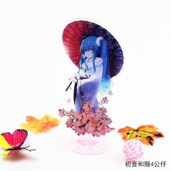 Hatsune Miku Kimono Cartoon Cute Figure Model Anime Standing Plates Acrylic Figure Design 3