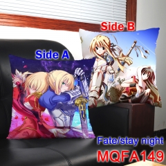 Fate Stay Night Lovely Girl Japanese Popular Cartoon Stuffed Bolster Two Sides Print Colorful Comfortable Anime Square Pillow 45*45CM