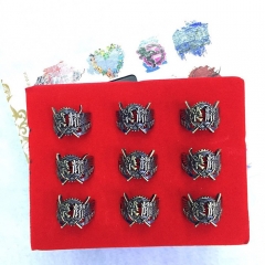Glory Party Accessories Usally Size Box-packed Anime Hollow Ring Set Of 9