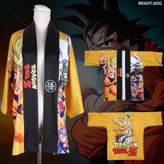 Dragon Ball Z Gold Printed Cosplay Cartoon Coat Anime Costume Free Size