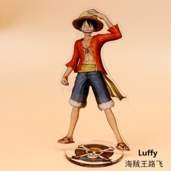 One Piece Luffy Cartoon Figure Model Japanese Anime Standing Plates Acrylic Figure