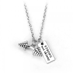 Kettlebell and barbells charm pendant Necklace