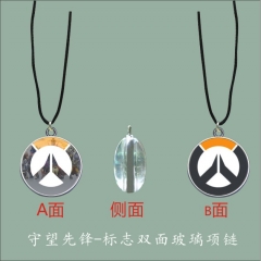 Game Overwatch Logo Anime Popular Glass Fancy Necklace