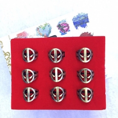 Deadpool Party Accessories Box-packed Anime Hollow Ring Set Of 9