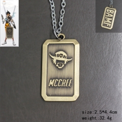 Game Overwatch Anime Cartoon Metal Mccree Bronze Necklace