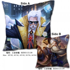 King Of Glory Popular Game Print Cosplay Comfortable Square Two Sides Anime Pillow 45*45CM