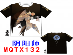 Shounen Onmyouji Anime Black Cartoon Pattern Tshirts