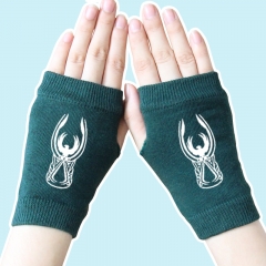 Assassin's Creed Fashion Wing Atrovirens Half Finger Top Quality Anime Knitted Gloves 14*8CM