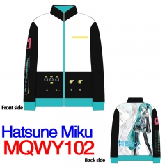 Hatsune Miku Popular Singer Cosplay Comfortable Anime Zipper Hoodie