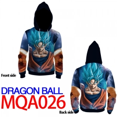 Dragon Ball Z Print Warm Comfortable Colorful Long Sleeve Anime Hooded Hoodie