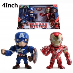 The Avengers Iron Man + Captain America Cartoon Toys Anime Figure 4Inch