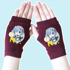 Re:Zero kara Hajimeru lsekai Seikatsu Q Version Rem Wine Color Anime Gloves 14*8CM