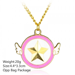 Golden Lovely Sailor Moon Pendant Beautiful Wings Anime Necklace 10pcs per set