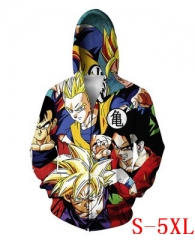 Dragon Ball Z Fashion Colorful Cosplay High Quality Wholesale Zipper Long Sleeve Anime Hooded Hoodie