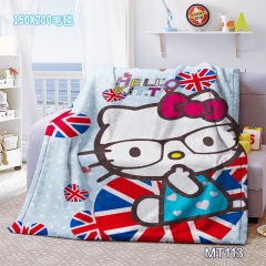 Hello Kitty Cartoon Mink Velvet Material Anime Blanket