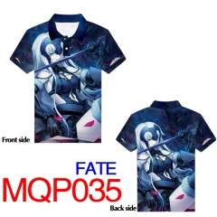 Fate Stay Night Cosplay Cartoon Polo Anime Short Sleeve Tshirt