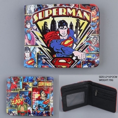 Super Man Cosplay Movie PU Folding Purse Anime Wallet