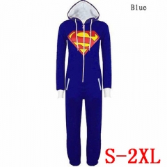 Superman Blue Super Hero Fashion Good Quality Warm Long Sleeve Anime Pyjamas