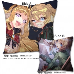 Saga of Tanya the Evil War Style Novel Two Sides Print Anime Pillow 45*45CM