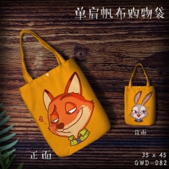 Zootopia Cosplay Movie Cartoon Canvas Shoulder Bags Anime Shopping Bag