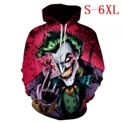 Suicide Squad Joker Pattern Colorful Cool Style Cloth Anime Long Sleeve Warm Hooded Hoodie