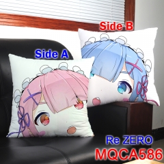 Re:Zero kara Hajimeru lsekai Seikatsu Magic Cartoon Two Sides Comfortable Anime Pillow 45*45CM